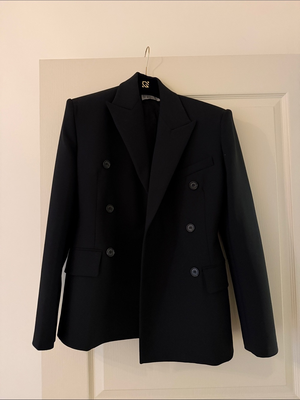 Giuseppe DiMorabito Classic Black Double-Breasted Blazer IT 36 or XS